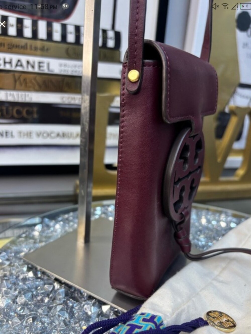 NWOT Tory Burch-Miller Leather Phone Crossbody —(Burgundy❤️🤎) - Picture 3 of 9